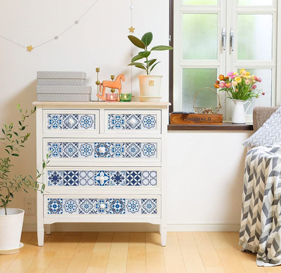 SOJITRA EXPORT Vinyl Abstract Blue Wallpaper(L x W: 200 cm x 60 cm)