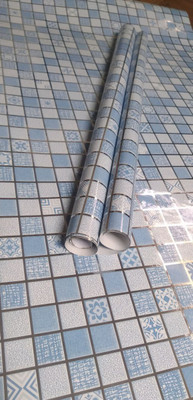 STANCH Vinyl Abstract Blue, White Wallpaper(L x W: 200 cm x 60 cm)