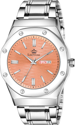 LIMESTONE Day and Date Display Screw Ring AP Design Quartz Analog Watch  - For Men