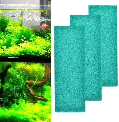 VAYINATO 3 Pcs Fish Tank Biochemical Green Sponge Cotton Filtration Pad (Size: 32x12x2CM) Aquarium Tool