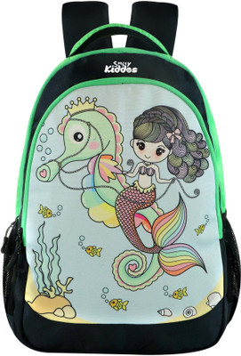 smily kiddos Junior Mermaid Theme School Backpack 19 L Backpack(Green)