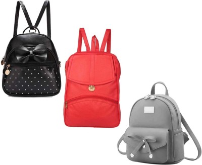 QUASHIMI COLLECTION BP-1-blk-2in1+red-psh-lck+gry-tei-pitthu-cmbo 6 L Backpack(Black, Red, Grey)