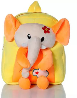 Babyjoys Soft Toy School Backpack for Kids|Non-Toxic & Soft Fabric Quality Waterproof School Bag(Yellow, 10 L)