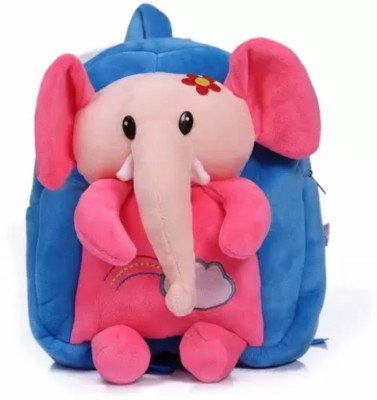Babyjoys Elephant Soft toys School Backpack for kids|Animal Cartoon Backpack for Kids Waterproof School Bag(Pink, 10 L)
