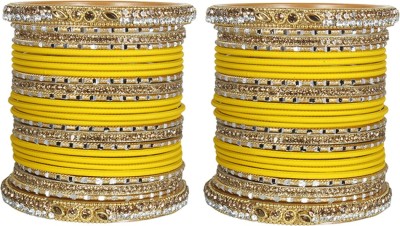 NAVYA ONSKY TRADERS Alloy Crystal Gold-plated Bangle Set(Pack of 2)