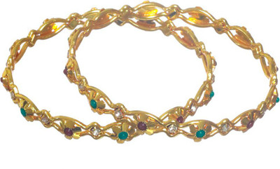 Priyaasi Brass Gold-plated Bangle Set(Pack of 2)