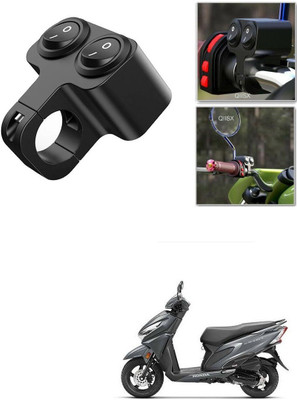 Qiisx CNC On/Off Motorcycle Handlebar Fitting Dual Switch For Honda Grazia Handle Bar Grip For Honda Universal For Bike(Pack of 1)