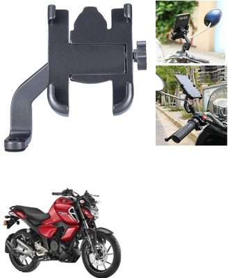 Qiisx Mirror Fitting Metal Mobile Holder For Yamaha FZ-S Bike Mobile Holder(Black)