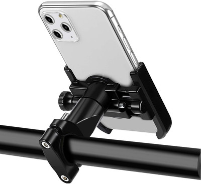 CADEAU Handlebar CNC Mount Holder Stand Bike Mobile Holder(Black)