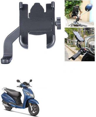 AutoGnix Mirror Fitting Metal Mobile Holder For Honda Activa 125 Bike Mobile Holder(Black)