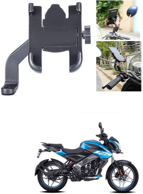 AutoGnix Mirror Fitting Metal Mobile Holder For Bajaj Pulsar NS 125 Bike Mobile Holder(Black)