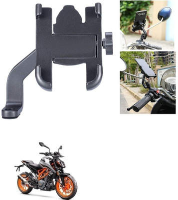 Qiisx Universal CNC, Aluminium Motorcycle Handlebar Mount Holder Stand Bike Mobile Holder(Black)