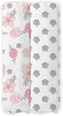 Cotonex Printed Crib Swaddling Baby Blanket for  AC Room(Muslin, Pink, Grey)