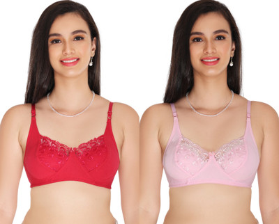 XDIAMOND Women Full Coverage Non Padded Bra(Pink)