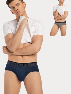 CRESMO Men Regular Fit Micro Modal Multi Pack Of 2 Brief