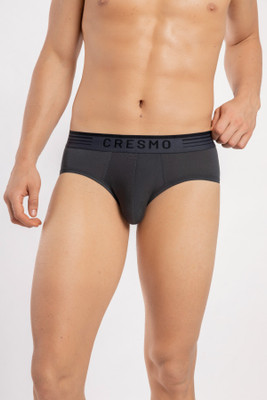CRESMO Men Regular Fit Micro Modal Grey Melange Pack Of 1 Brief
