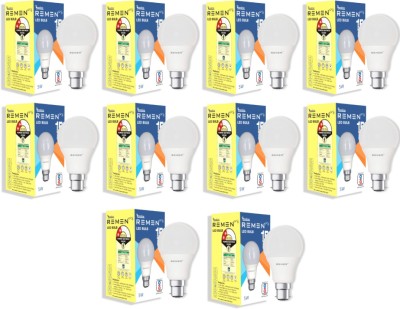 REMEN 5 W Standard B22 LED Bulb(White, Pack of 10)
