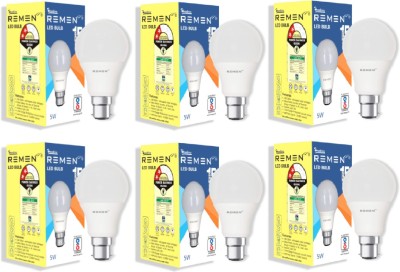 REMEN 7 W Standard B22 LED Bulb(White, Pack of 6)