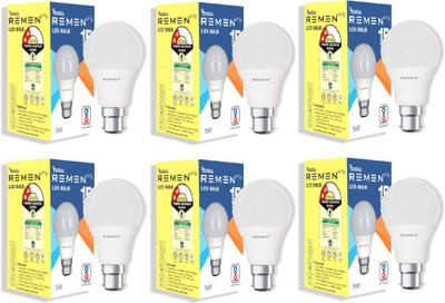 REMEN 7 W Basic Standard B22 LED Bulb(White, Pack of 6)