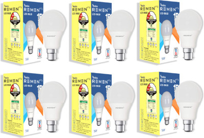 REMEN 7 W Standard B22 LED Bulb(White, Pack of 6)