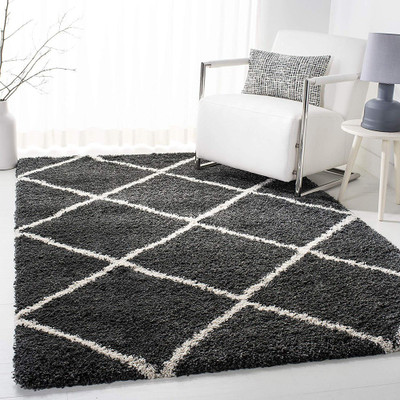 AyanCarpets Grey Polyester Carpet(5 ft,  X 7 ft, Rectangle)