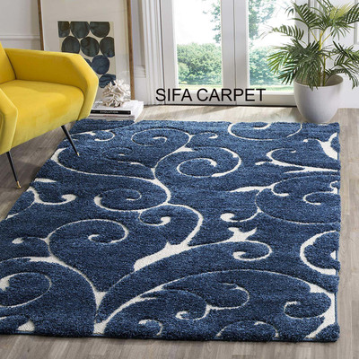 Shag Weaving White Polyester Carpet(4 ft,  X 6 ft, Rectangle)