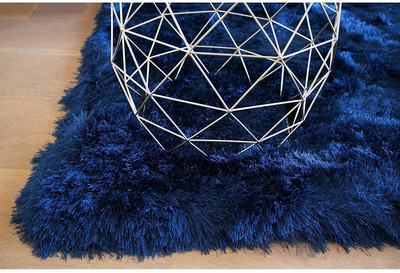 Acarpet Blue Polyester Carpet(5 ft,  X 7 ft, Rectangle)