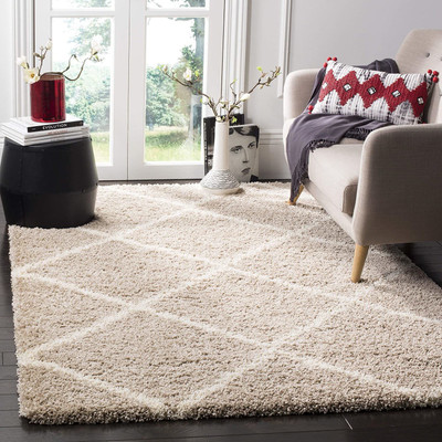 Shag Weaving Gold Polyester Carpet(4 ft,  X 6 ft, Rectangle)