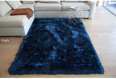 Acarpet Blue Polyester Carpet(3 ft,  X 6 ft, Rectangle)