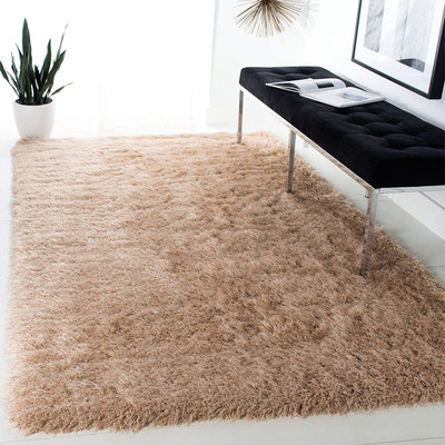 BhCarpet Gold Polyester Carpet(3 ft,  X 5 ft, Rectangle)