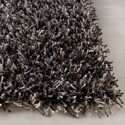 Acarpet Grey Polyester Carpet(4 ft,  X 4 ft, Square)