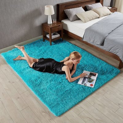 Acarpet Light Blue Polyester Carpet(6 ft,  X 8 ft, Rectangle)