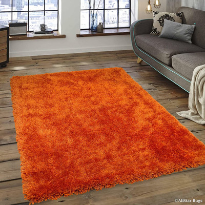 AyanCarpets Orange Polyester Carpet(2 ft,  X 3 ft, Rectangle)