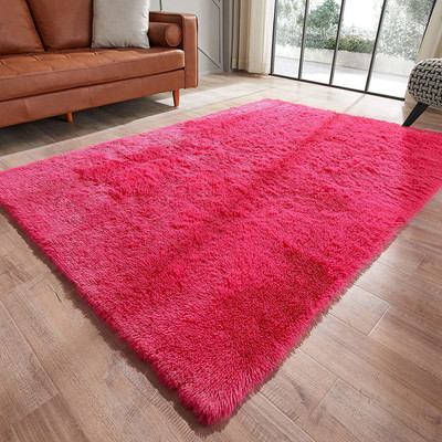 Acarpet Pink Polyester Carpet(2 ft,  X 6 ft, Rectangle)