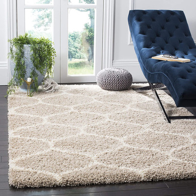 Acarpet Beige Polyester Carpet(4 ft,  X 6 ft, Rectangle)