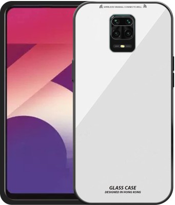 Caseworm Back Cover for Redmi Note 9 Pro Max Toughened Glass Back and Silicon Case(White, Grip Case, Pack of: 1)