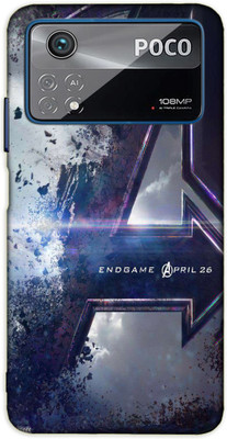 iprinto Back Cover for Poco X4 Pro 5G Avenger logo Back Cover(Blue, Shock Proof, Pack of: 1)