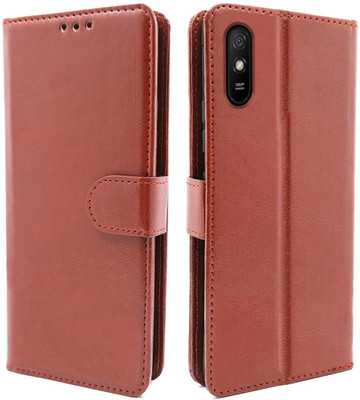 kentop Flip Cover for MI REDMI 9i(Brown, Shock Proof, Pack of: 1)
