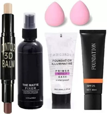 REIMICHI MAKEUP 3D BALM STICK WITH ALL GLAMOROUS GLOW SKIN FACE MAKEUP COMBO(6 Items in the set)