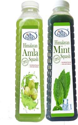 Badrika Pure Natural Himalayan Amla/Gooseberry And Mint Squash Combo(2 x 750 ml)