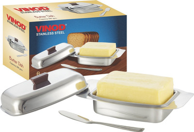 VINOD Steel Fridge Container  - 500 ml(Silver)