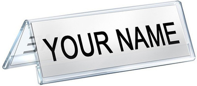 YIXT 0 Compartments Acrylic Acralic name plate for office desk(White)