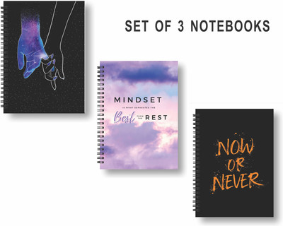 Papco Notebooks A5 Diary Ruled 144 Pages(Multicolor, Pack of 3)