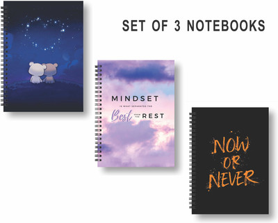 Papco Notebooks A5 Diary Ruled 144 Pages(Multicolor, Pack of 3)