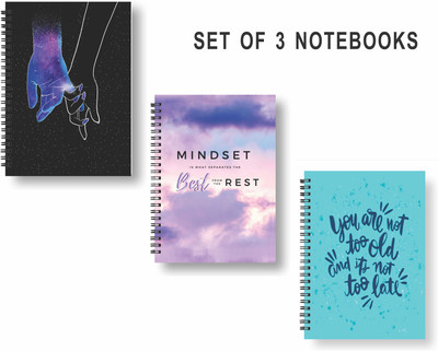Papco Notebooks A5 Diary Ruled 144 Pages(Multicolor, Pack of 3)
