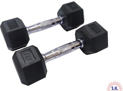 HACKERX 4 Kg Hex Dumbbells (pair) Fixed Weight Dumbbell(4 kg)