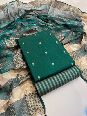 BILANZA Cotton Blend Self Design Salwar Suit Material