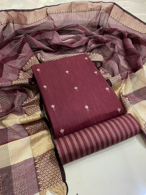 IBRANA Cotton Blend Self Design Salwar Suit Material
