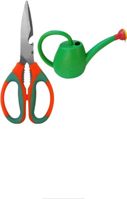 AGT Gardening Set with Scissor and 2-Liter High-Grade Plastic Watering Can(2 Tools) Garden Tool Kit(2 Tools)