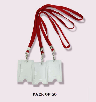 NSSP Plastic ID Badge Holder, Lanyard(Pack of 50)